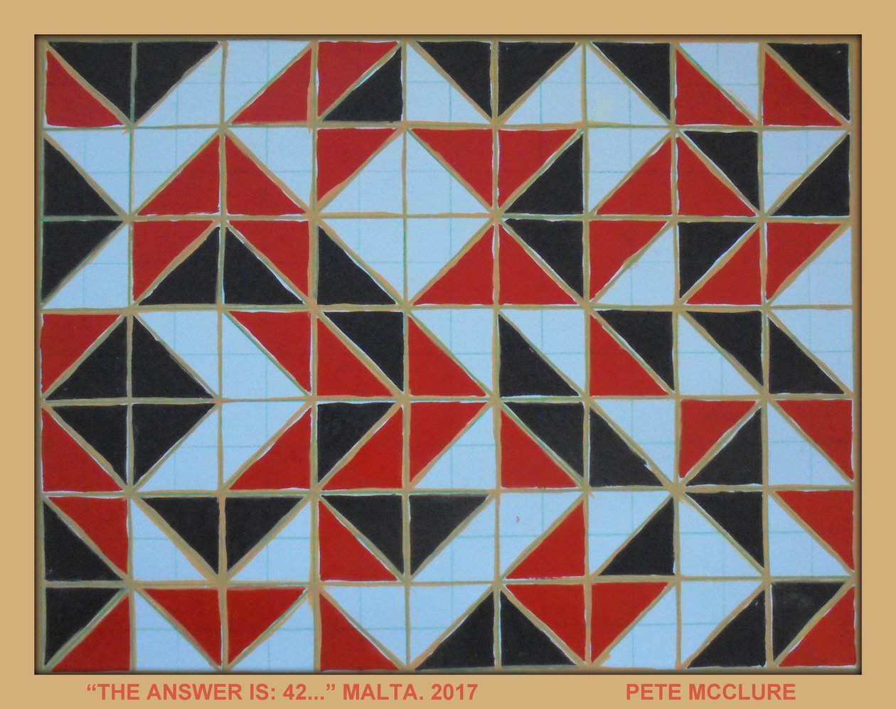 CEVAP 42. MALTA, 2017, KAĞIT ÜZERİNE AKRİLİK by Peter McClure