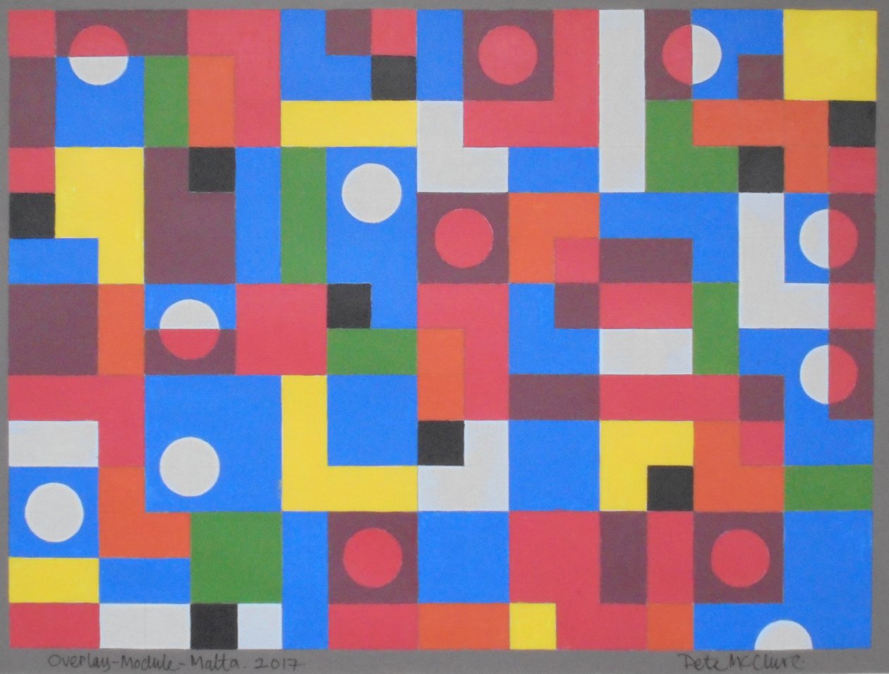 OVERLAY-MODULE-MALTA, 2017 (KAĞIT ÜZERİNE AKRİLİK) by Peter McClure