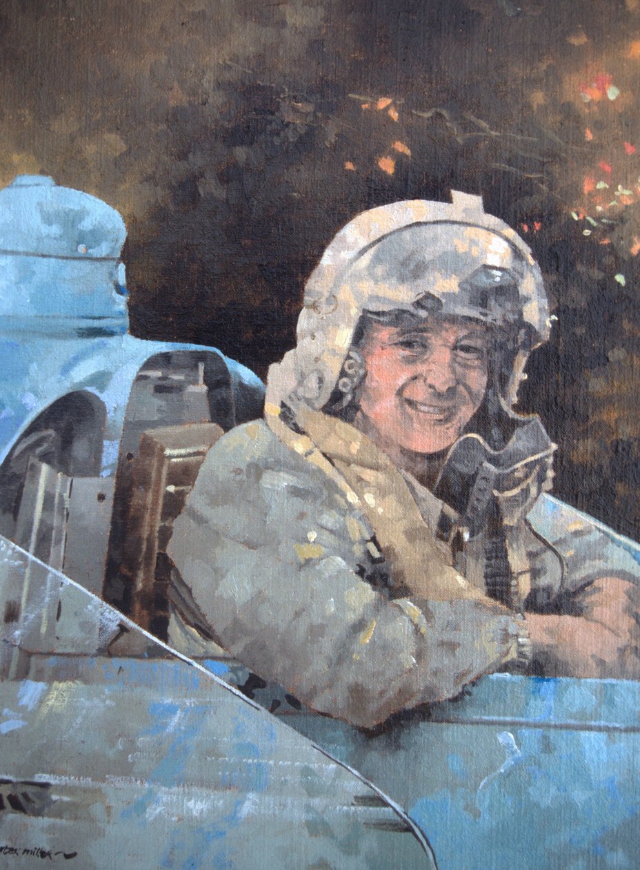 Donald Campbell için çalışma (tuval üzerine yağlı boya) by Peter Miller