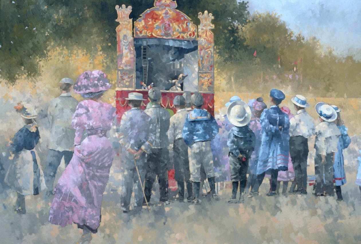 Parkta Pazar (tuval üzerine yağlı boya) by Peter Miller