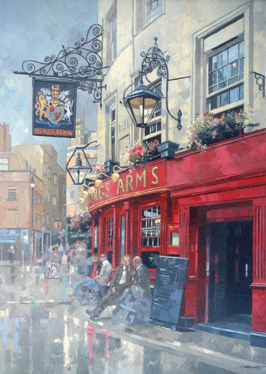 Kings Arms, Shepherd Market, Londra (tuval üzerine yağlı boya) by Peter Miller