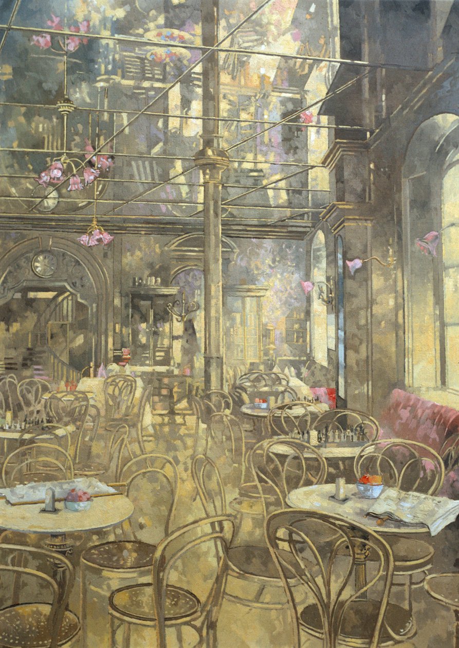 The Vienna Cafe, Oxford Street (tuval üzerine yağlı boya) by Peter Miller