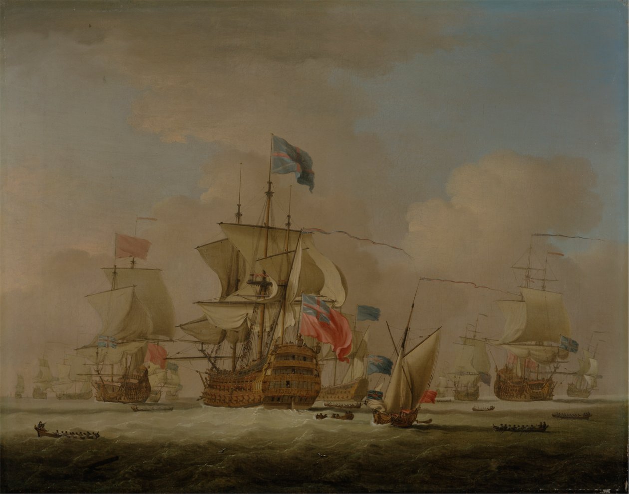 İngiliz Savaş Adamları ve Sloop by Peter Monamy