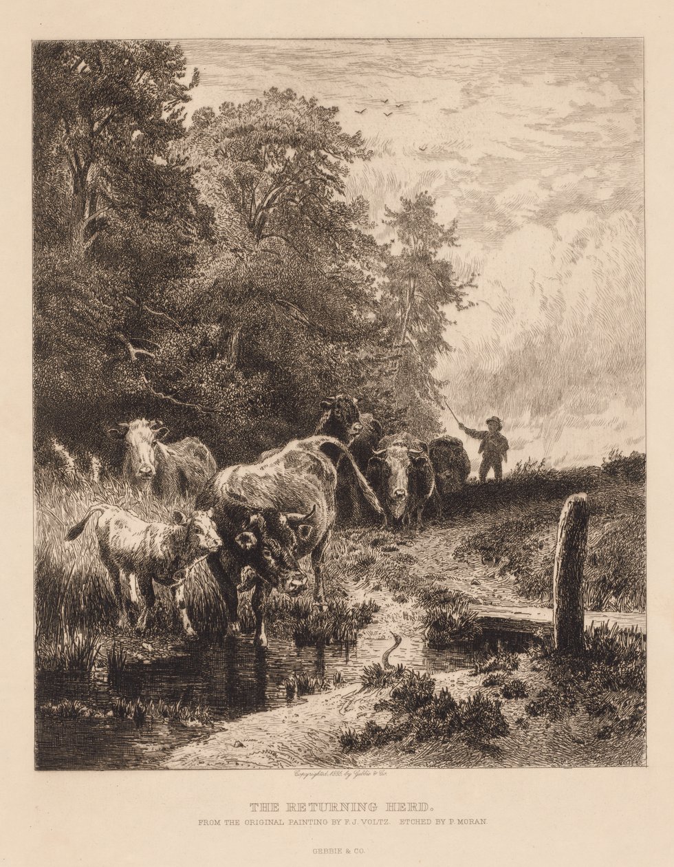 Geri Dönen Sürü, c. 1885. by Peter Moran