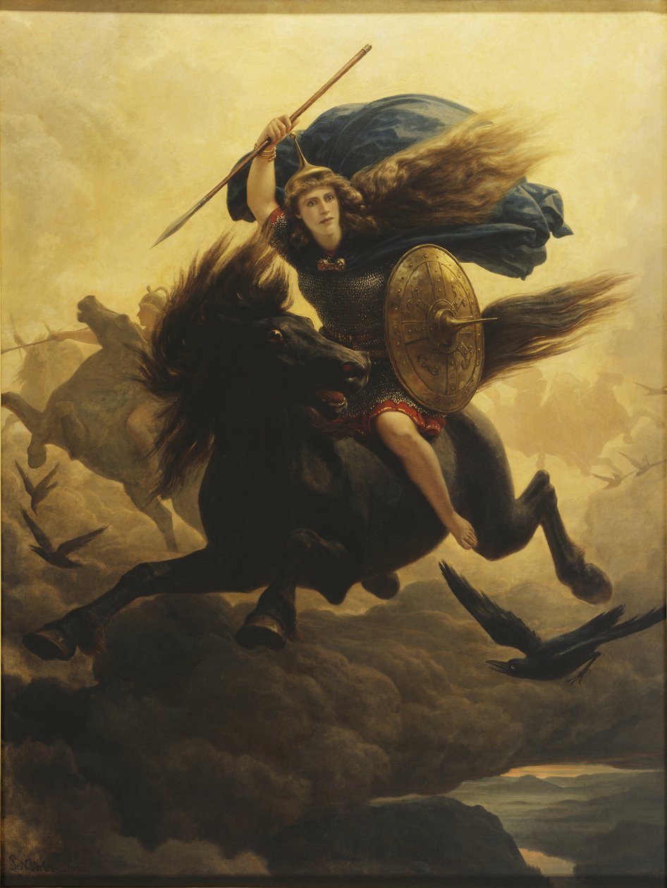 Les valkyries - Walkueren (Valkyrien), Arbo, Peter Nicolai (1831-1892). Tuval üzerine yağlıboya by Peter Nicolai Arbo