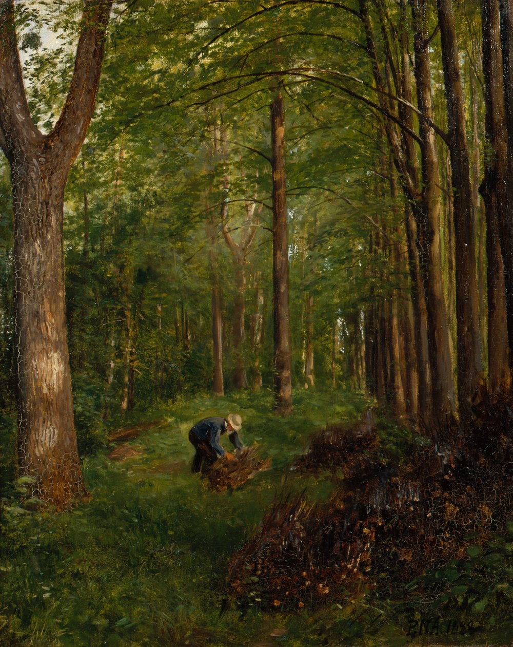 Eski popler, Gulskov bahçesinin bölümü by Peter Nicolai Arbo