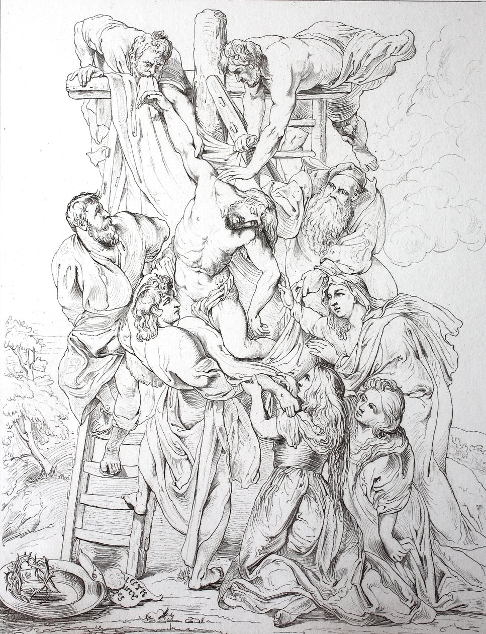 İsa Mesih, Haçtan İniş (baskı) by Peter Paul (after) Rubens