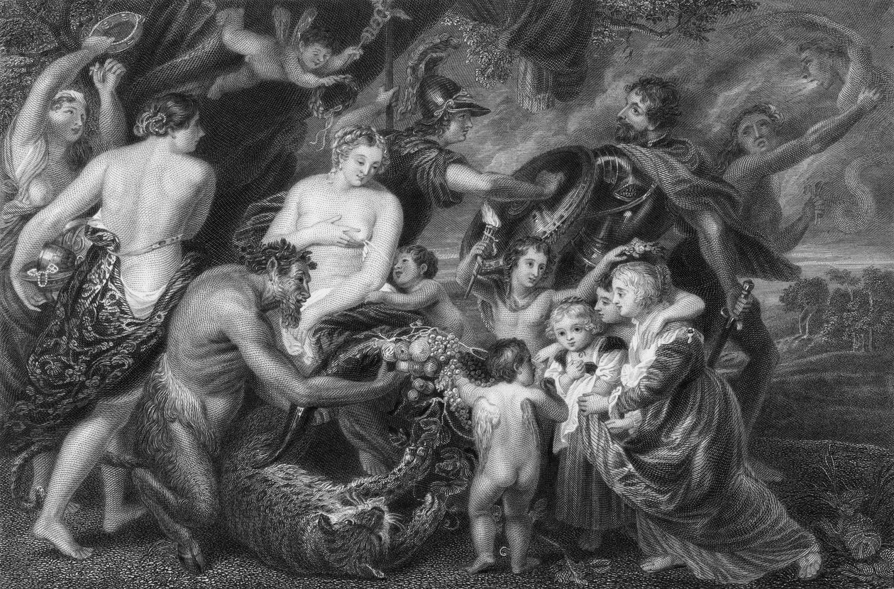 Barış ve savaş (gravür) by Peter Paul (after) Rubens