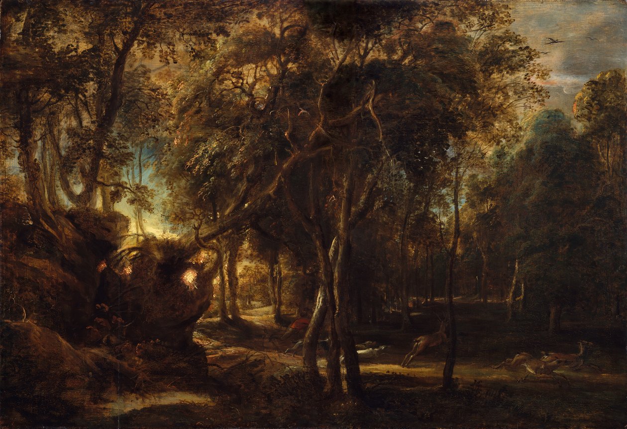 Bir Geyik Avıyla Şafakta Bir Orman, yaklaşık. 1635. by Peter Paul Rubens