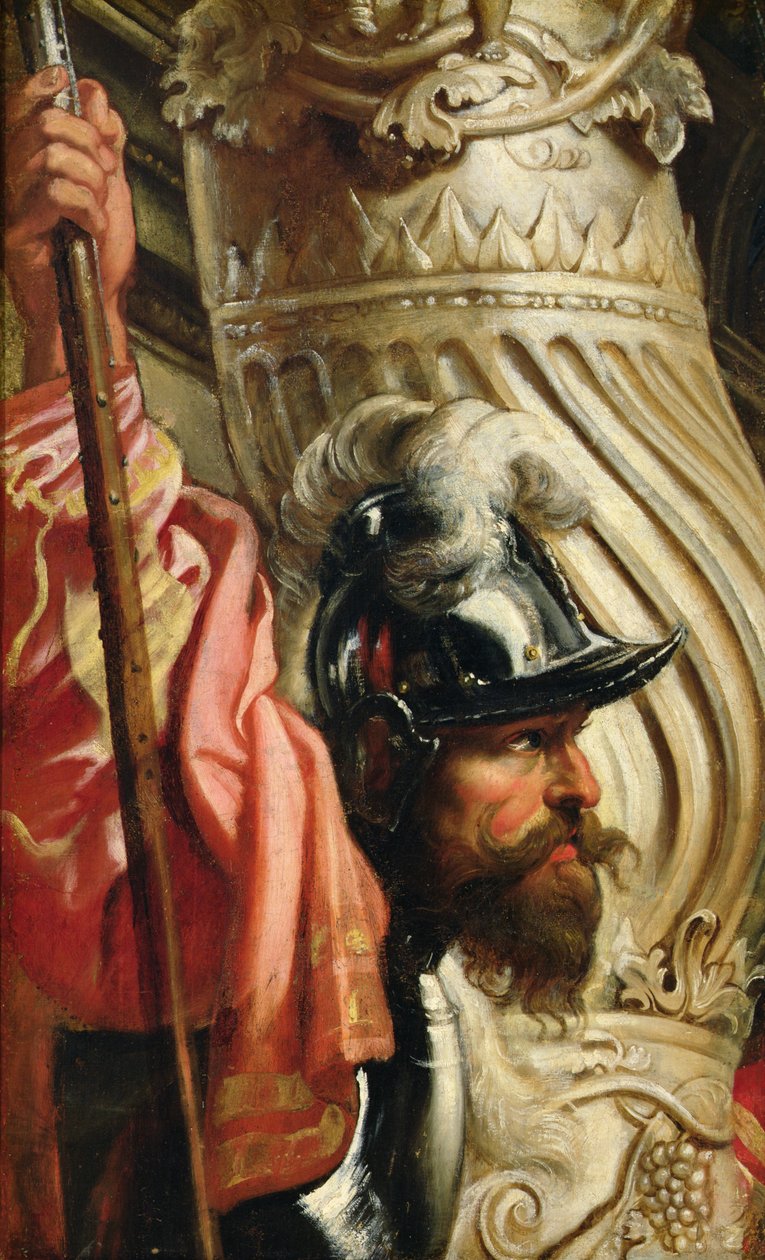 Bir Muhafız, "Gonzaga Ailesi Tarafından Tapılan Kutsal Üçlü Birlik Parçası" by Peter Paul Rubens