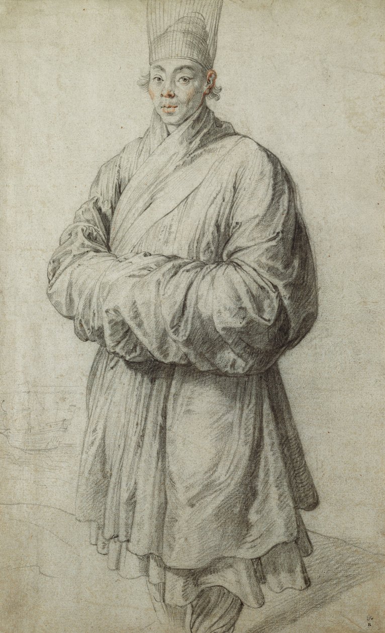 Kore Kostümlü, At Kılından Şeffaf Başlıklı, Neredeyse Tam Boylu, Solda Bir Gemili Bir Adam, by Peter Paul Rubens