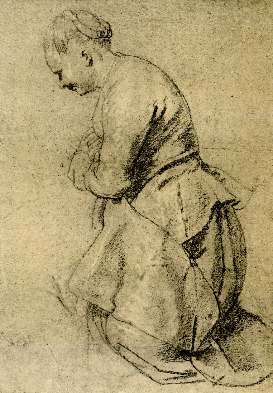 Dua eden bir çoban kadın by Peter Paul Rubens