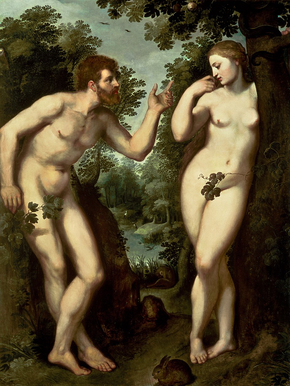 Adem ve Havva, c.1599 (panelde yağlı boya) by Peter Paul Rubens