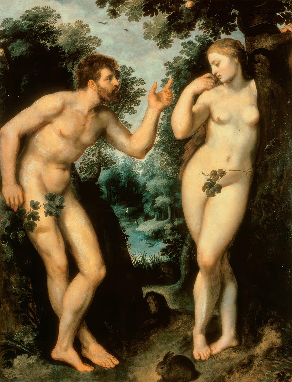 Adem ve Havva bilgi ağacının altında by Peter Paul Rubens