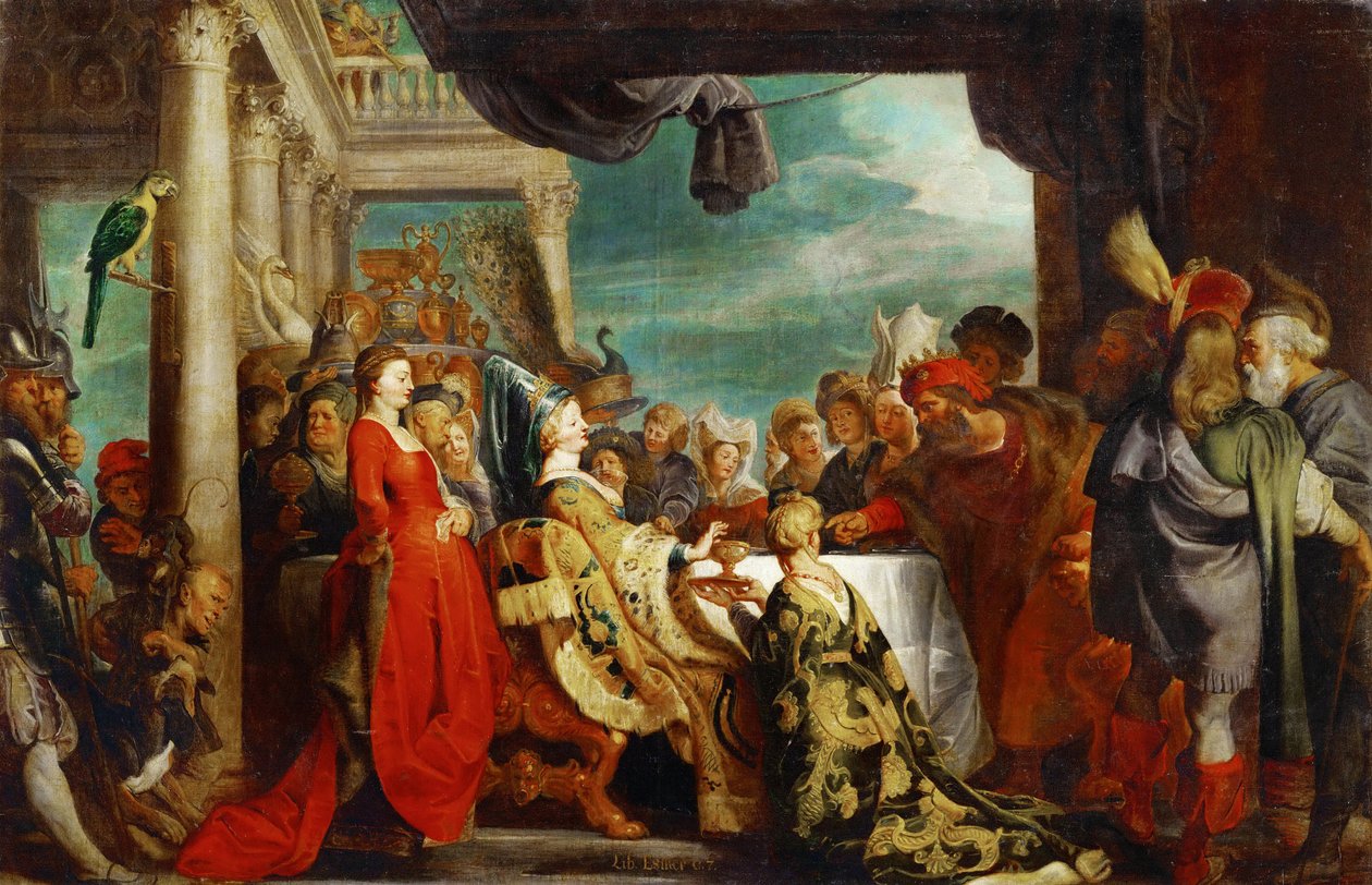 Alboin (530-572) ve Rosemonde (morte 572) - Alboin ve Rosamund - Pieter Paul Rubens (1577-1640). Tuval üzerine yağlı boya, c. 1615. Ebat : 132x202 cm. Sanat Tarihi Müzesi, Viyana by Peter Paul Rubens