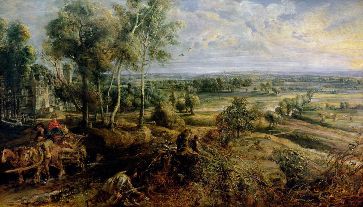 An Autumn Landscape with a view of Het Steen in the Early Morning, c.1636  by Peter Paul Rubens