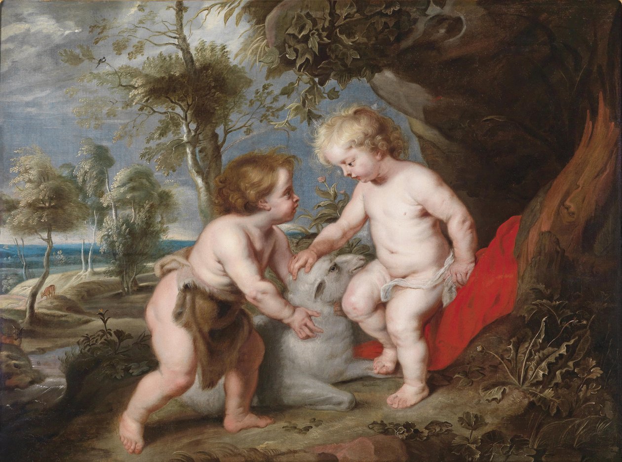Çocukken Mesih ve Vaftizci Yahya by Peter Paul Rubens