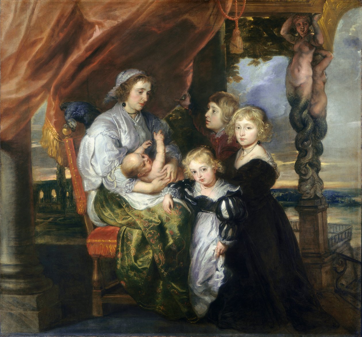 Deborah Kip, Wife of Sir Balthasar Gerbier, and Her Children, c.1629-30  by Peter Paul Rubens