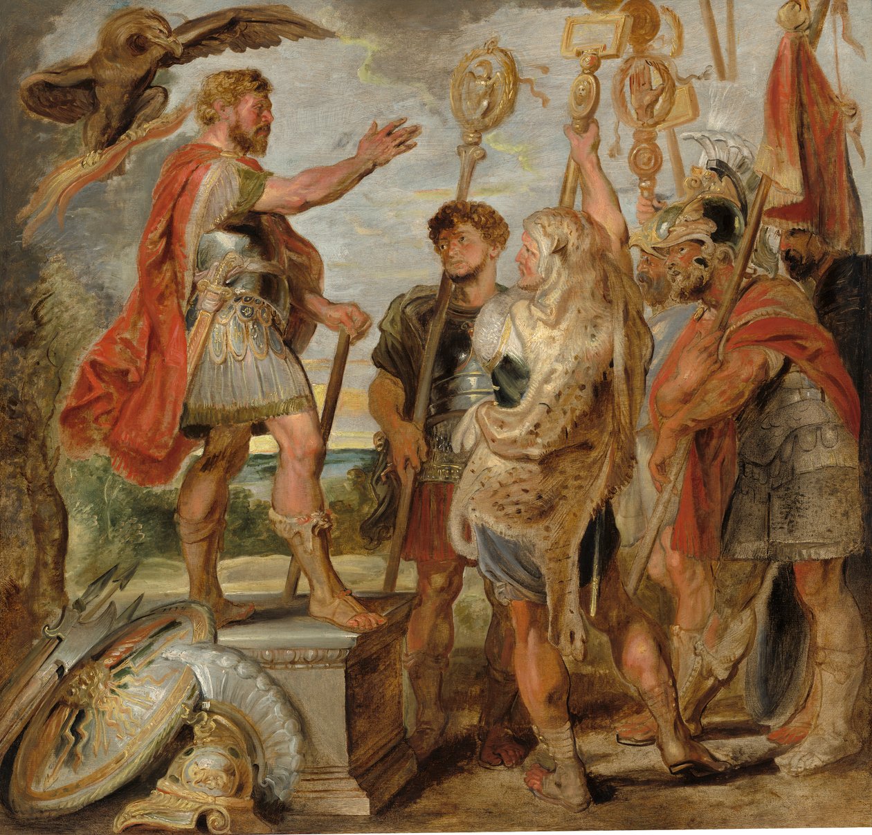 Decius Muş Lejyonlara Hitap Eden, 1616 civarı (sunta üzerine yağlı boya, ahşap ve kanvastan aktarılmış) by Peter Paul Rubens