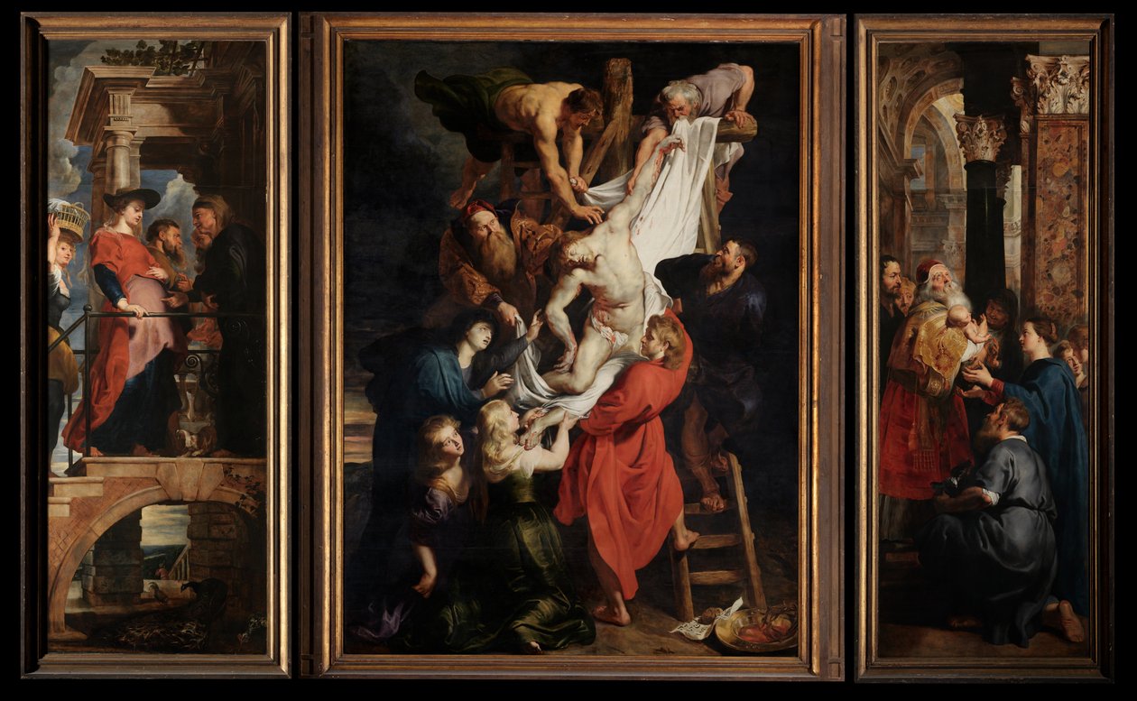 Haçtan İniş, c.1612-14 (panel üzerine yağlı boya) by Peter Paul Rubens