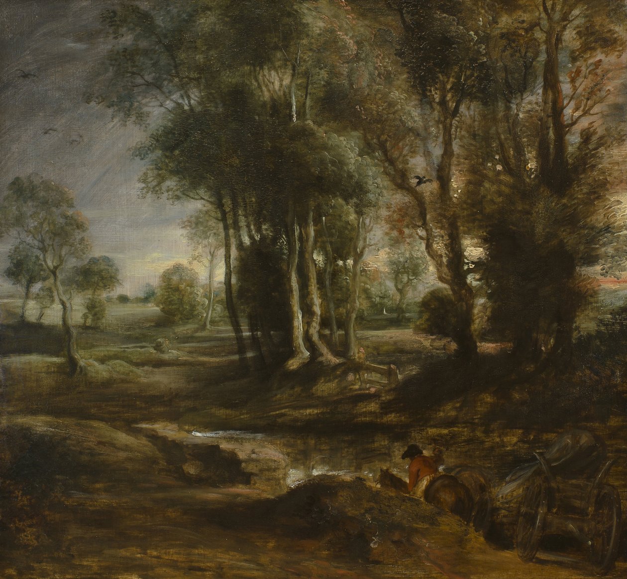 Kereste Arabalı Akşam Manzarası, 1630-1640 by Peter Paul Rubens