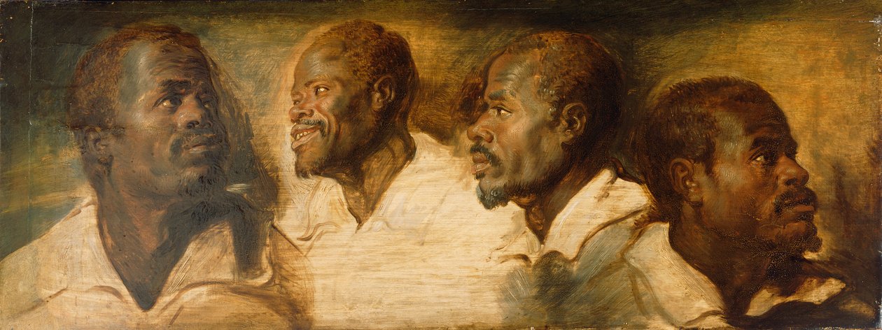 Erkek Başın Dört Çalışması, c.1617-1620 by Peter Paul Rubens