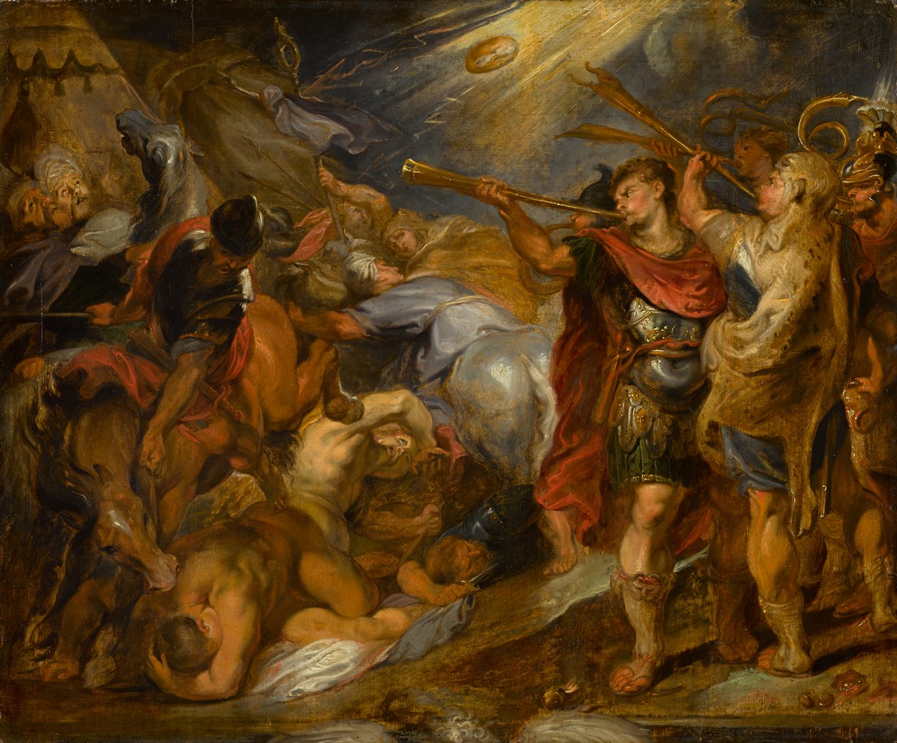 Gideon Midyanlıları Üstesinden Geliyor, yaklaşık 1625-1630 (beşik panelde yağ) by Peter Paul Rubens