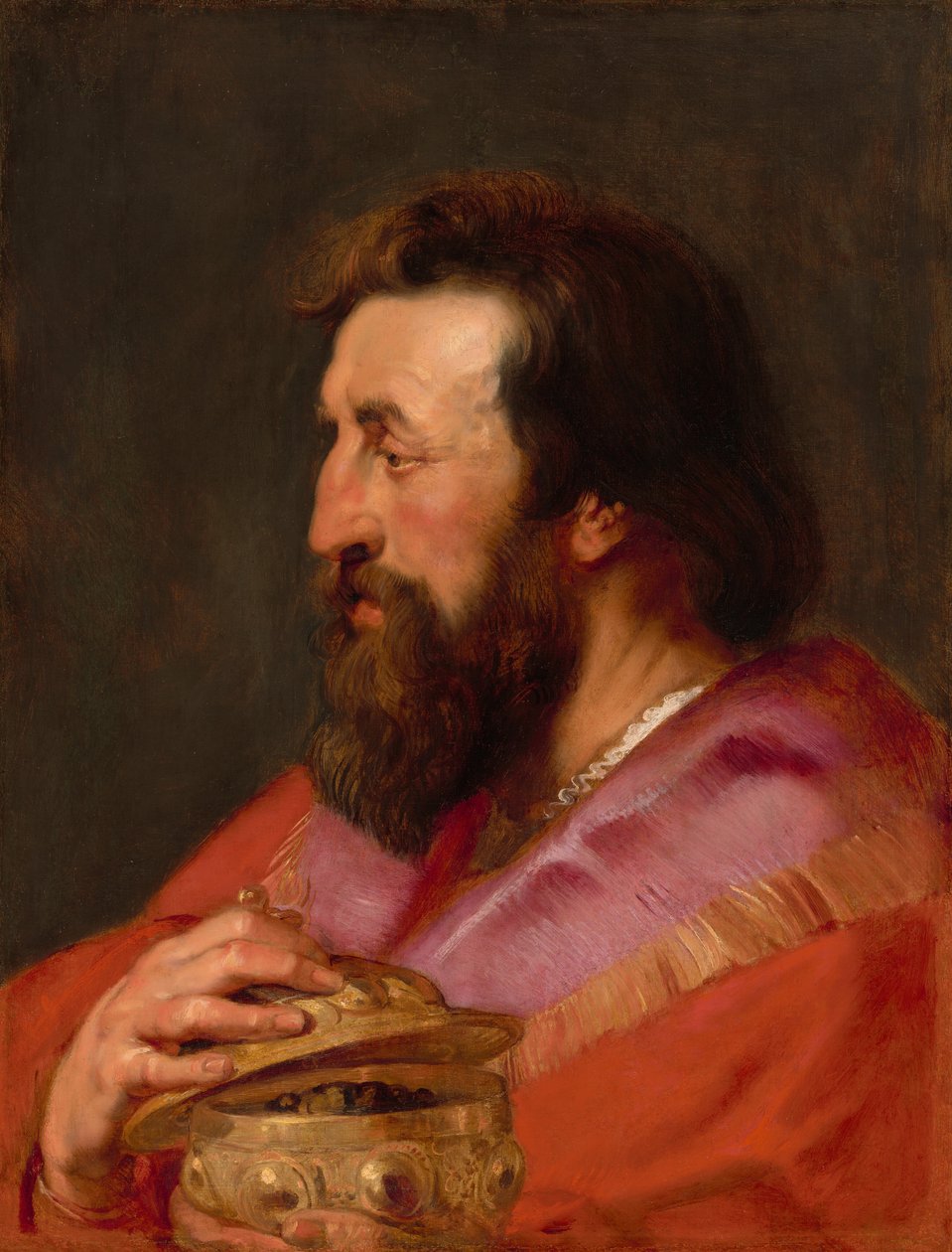 Üç Kraldan Birinin Başkanı: Melchior, Asur Kralı, c. 1618. by Peter Paul Rubens