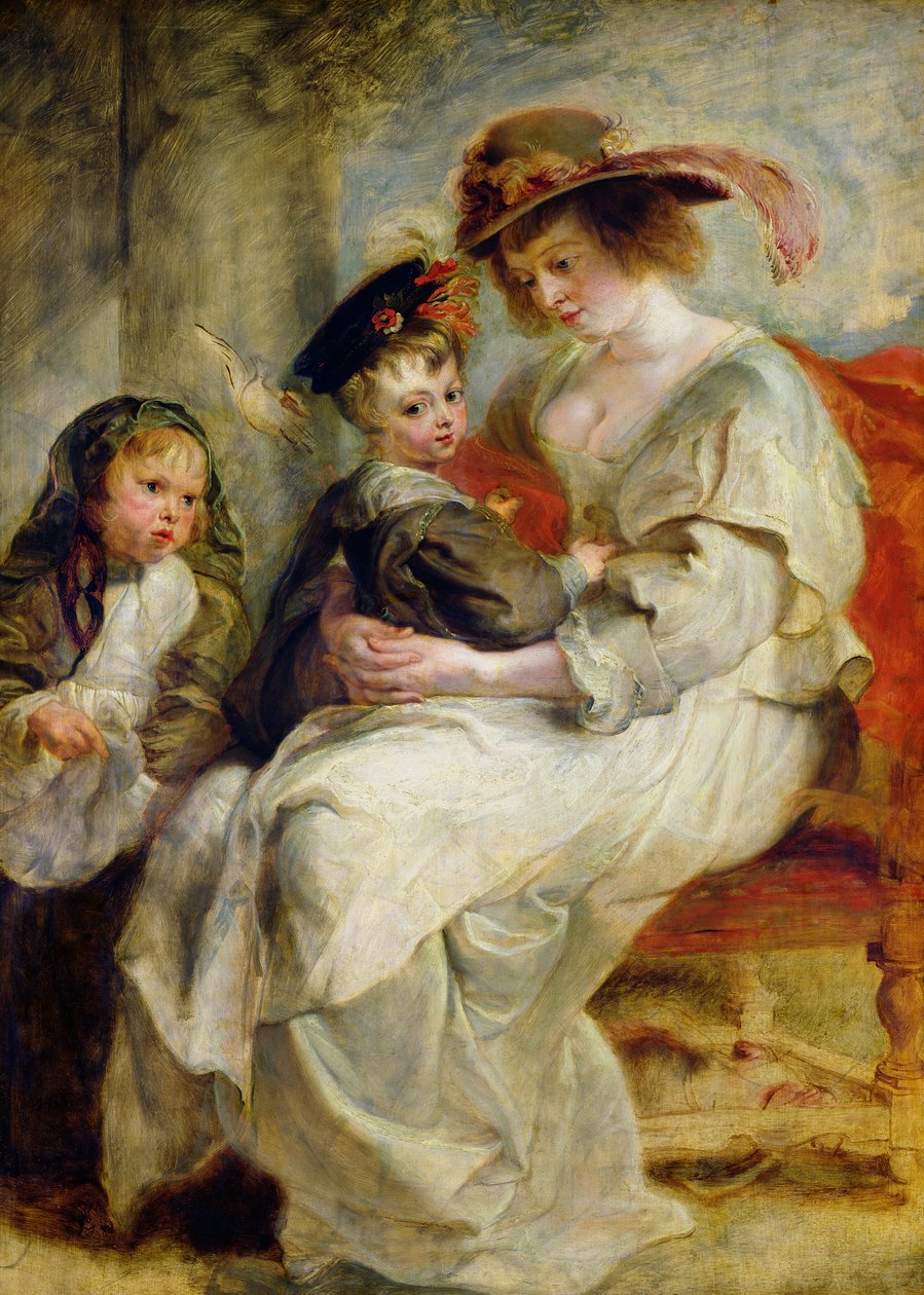 Helene Fourment (1614-73), İki Çocuğu Claire-Jeanne ve Francois ile, c.1636-37 by Peter Paul Rubens