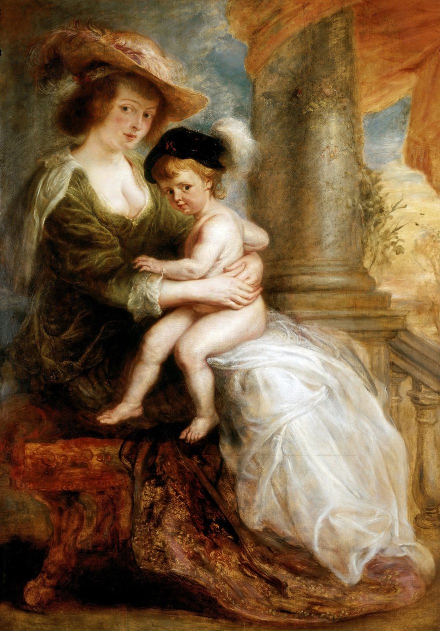 Hélène Fourment, oğlu Francis ile birlikte, 1635. by Peter Paul Rubens