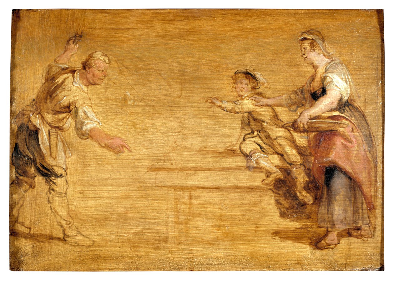 Bir Masa Etrafında Mutfak Hizmetçisi, Kasap ve Oğlan (tuval üzerine yağlı boya) by Peter Paul Rubens