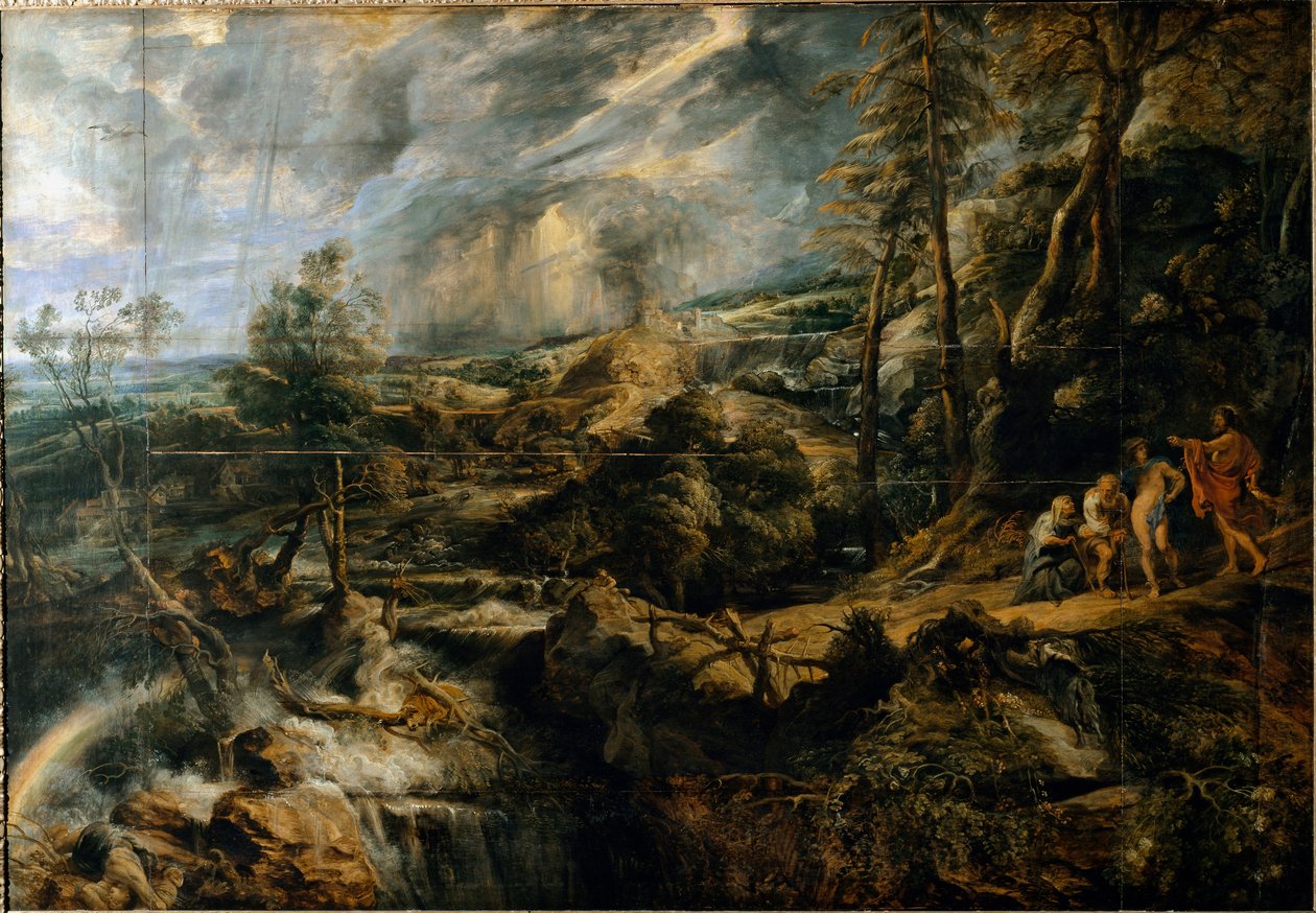 Eski Frigyalılar Philemon ve Baucis ile Tempete Manzarası (Resim, c.1620) by Peter Paul Rubens