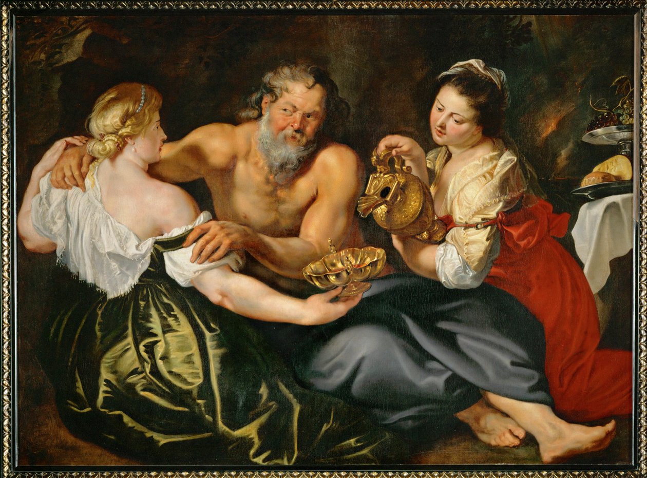 Lut ve Kızları (tuval üzerine yağlıboya) by Peter Paul Rubens