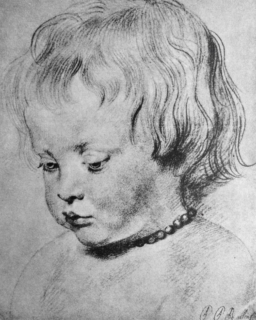 Nicolaas Rubens mercan kolye takıyor by Peter Paul Rubens