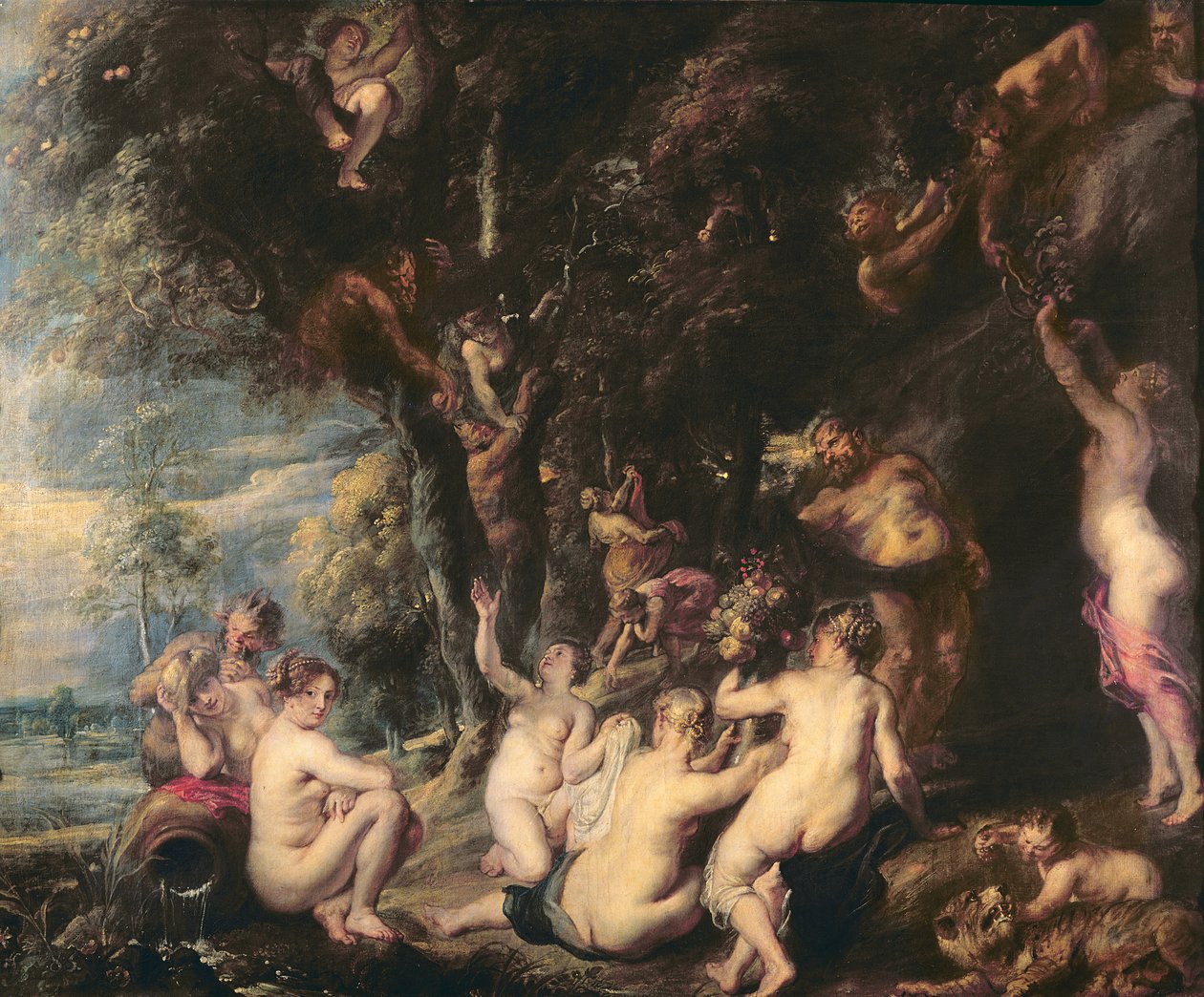 Periler ve Satirler, c.1635 (tuval üzerine yağlı boya) by Peter Paul Rubens
