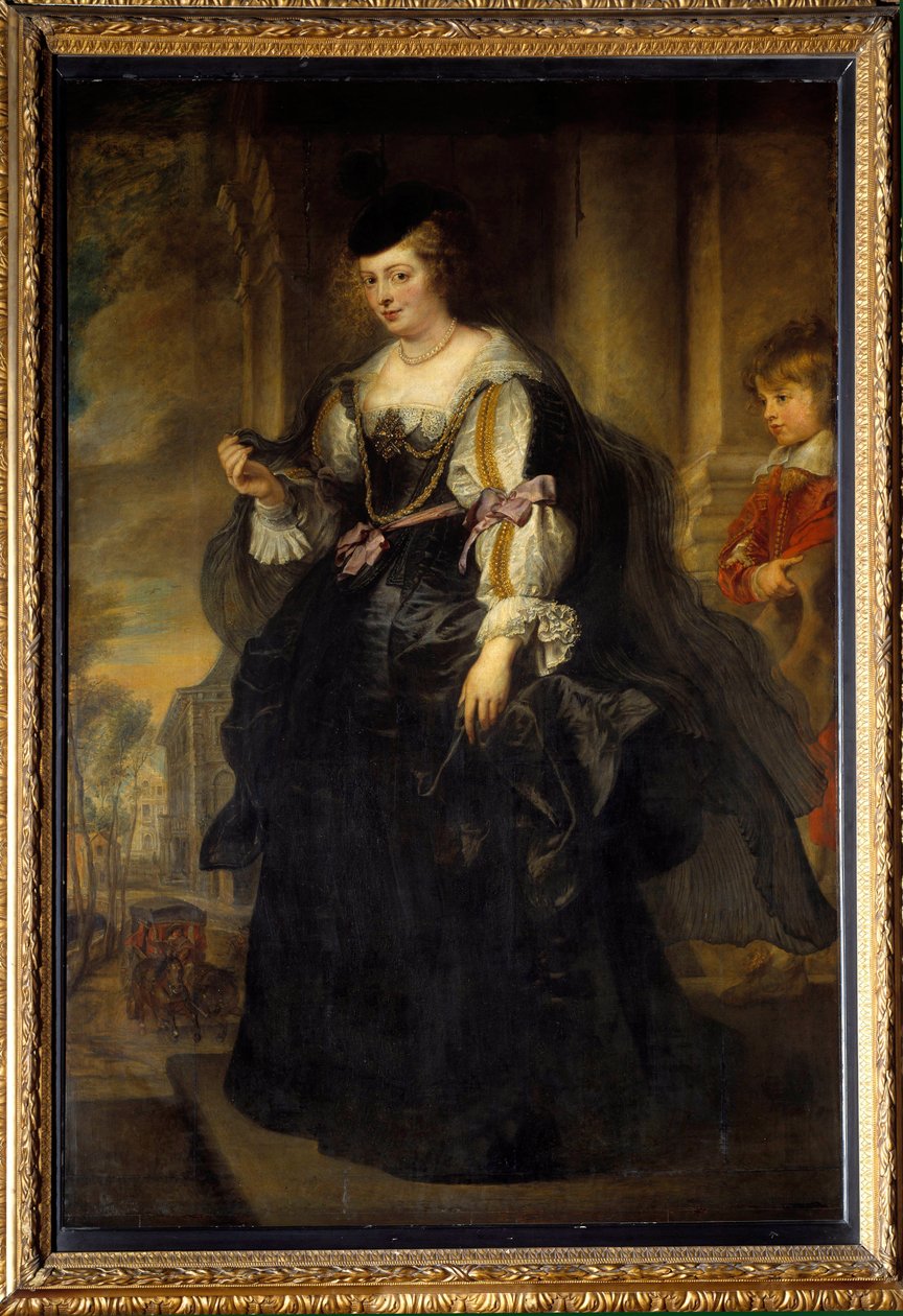 Arabada Helene Fourment'in portresi. Helene Fourment (1614-1673), ressamın ikinci karısı. Pierre Paul (Pierre-Paul) Rubens (veya Peter Paul veya Petrus Paulus) (1577-1640), Flaman Okulu by Peter Paul Rubens