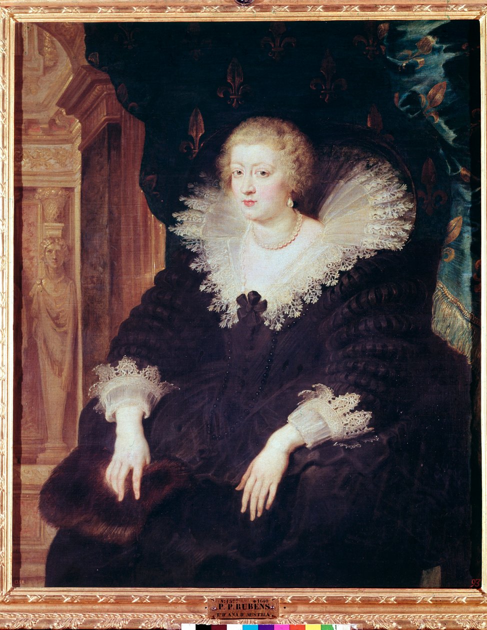 Fransa Kraliçesi Anne Avusturya portresi (tuval üzerine yağlı boya by Peter Paul Rubens