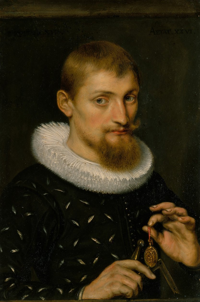 Bir Adamın Portresi, Muhtemelen Bir Mimar veya Coğrafyacı, 1597. by Peter Paul Rubens