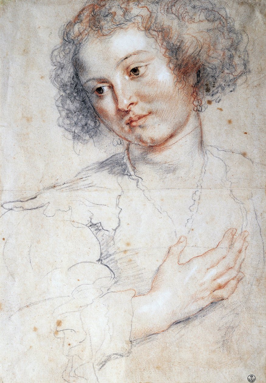 Bir kadın portresi (Aziz Apollonia portresi çalışması) (çizim by Peter Paul Rubens