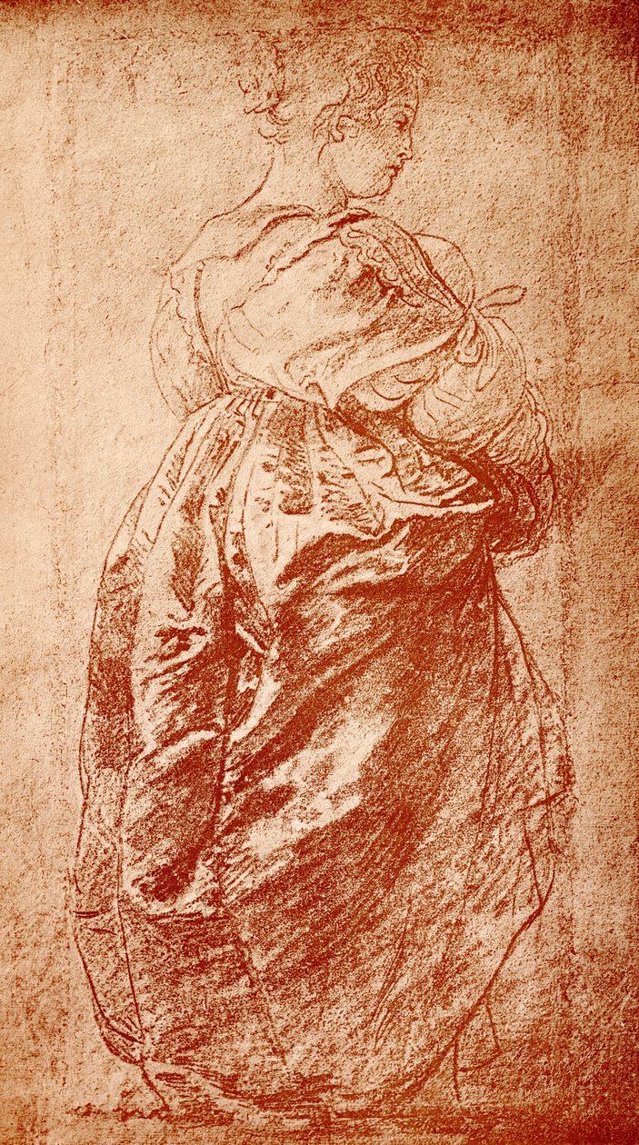 Bir bayana bornoz çalışması by Peter Paul Rubens