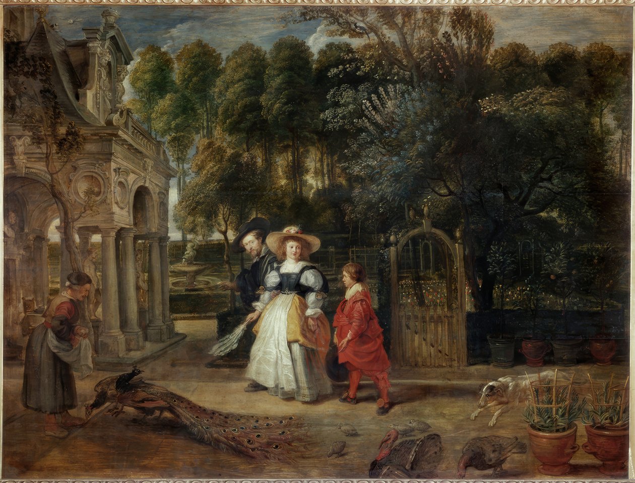 Rubens ve ikinci karısı bahçede by Peter Paul Rubens