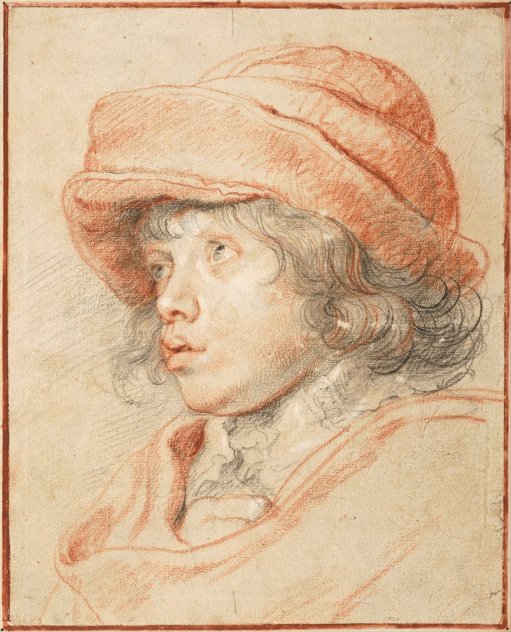 Rubenss Son Nicolaas, Kırmızı Keçe Şapka Takıyor, 1625-1627 by Peter Paul Rubens
