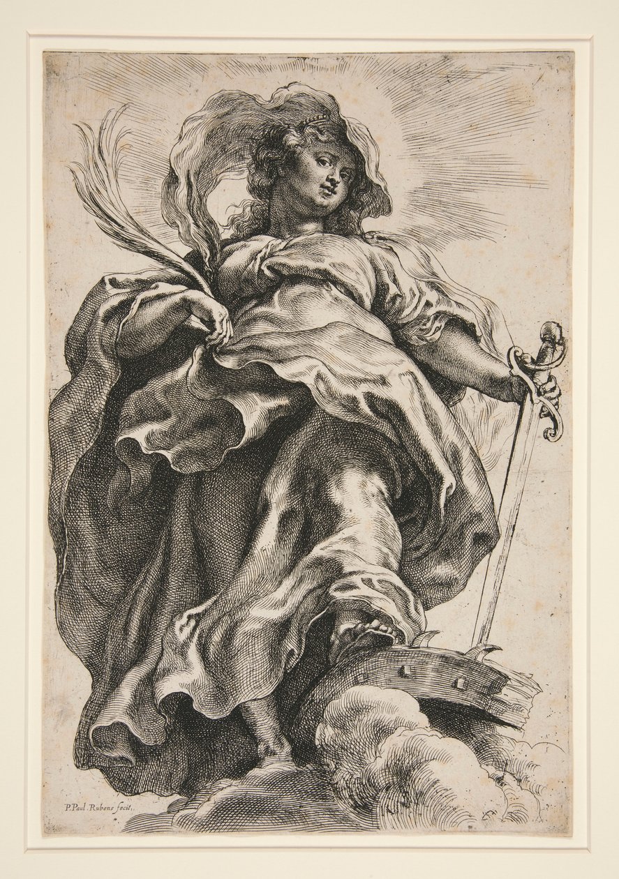 Bulutlardaki Aziz Catherine by Peter Paul Rubens