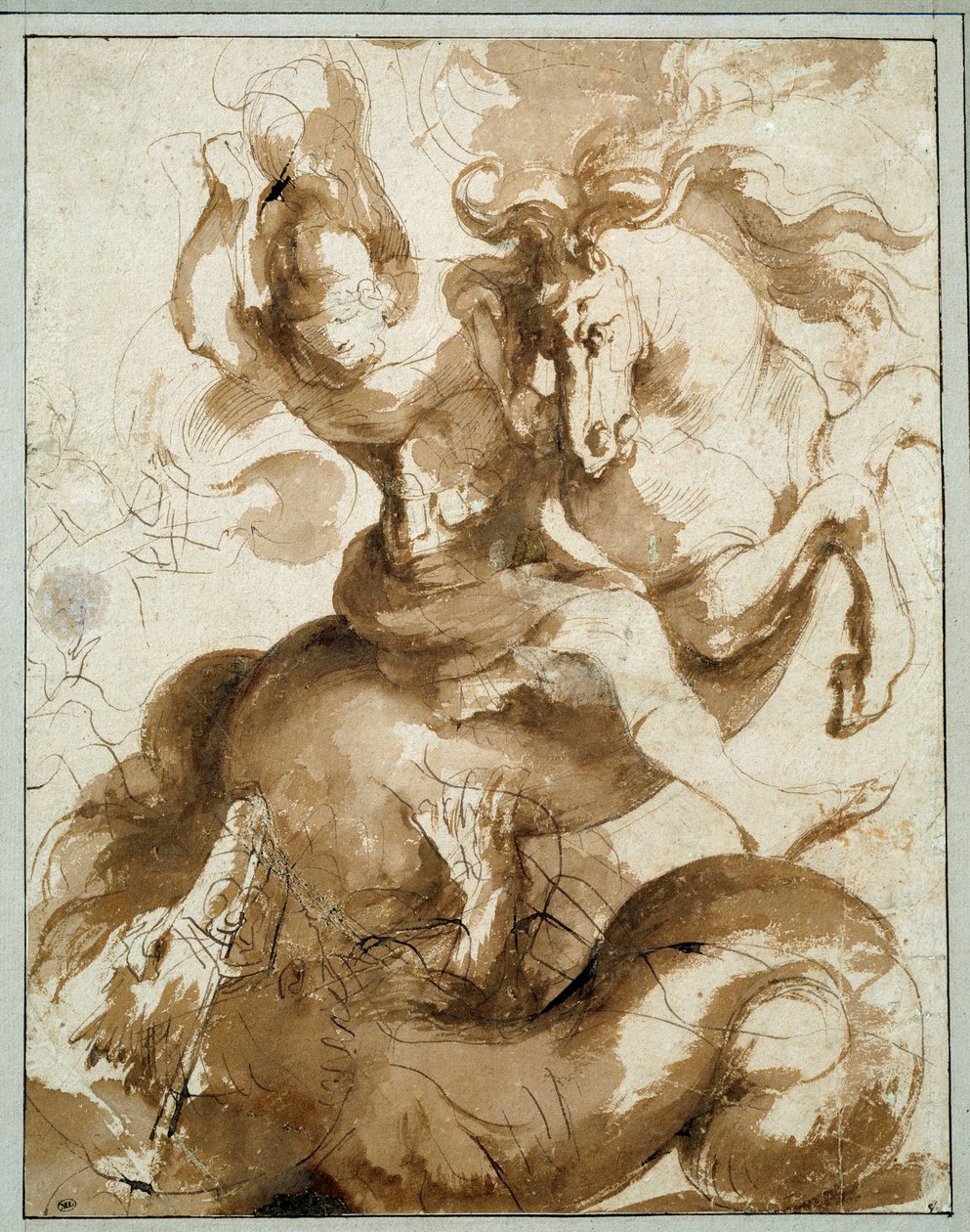 Aziz George ejderhayı öldürür. Pierre Paul (Pierre-Paul) Rubens (veya Peter Paul veya Petrus Paulus) (1577-1640) Ec. Alev. by Peter Paul Rubens