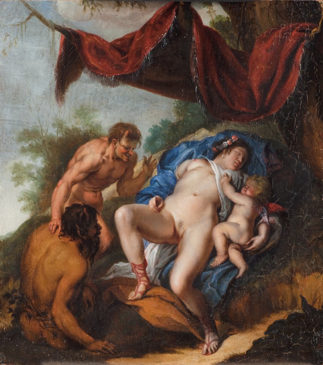 Satyrs tarafından izlenen Cupid ile Uyuyan Venüs by Peter Paul Rubens