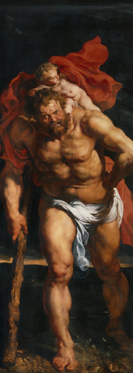 Aziz Christopher ve Münzevi, Haçtan İniş'in dış panjurunun dışında kaldı triptik by Peter Paul Rubens