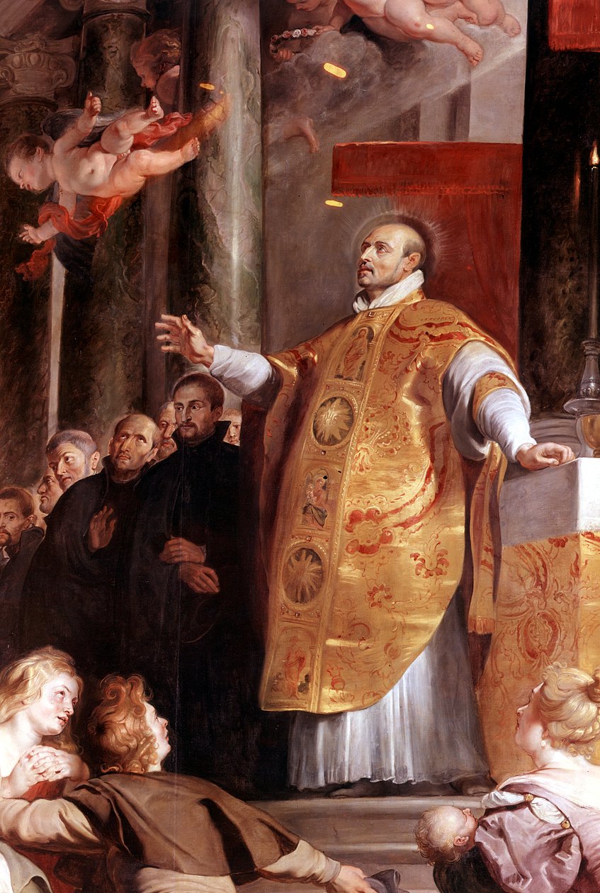 Loyolalı Aziz Ignatius, 16. yüzyıl İspanyol askeri ve Cizvitlerin kurucusu, 1617-1618 by Peter Paul Rubens