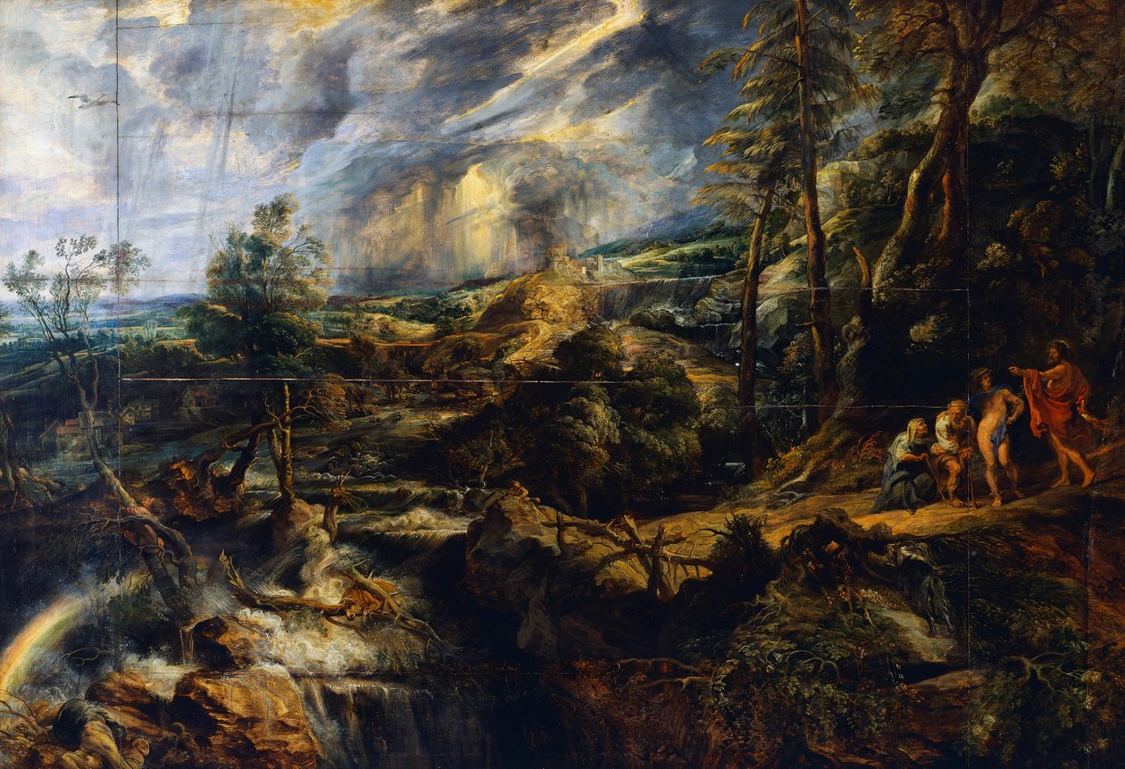 Fırtınalı manzara, c.1625 (panelde yağ) by Peter Paul Rubens