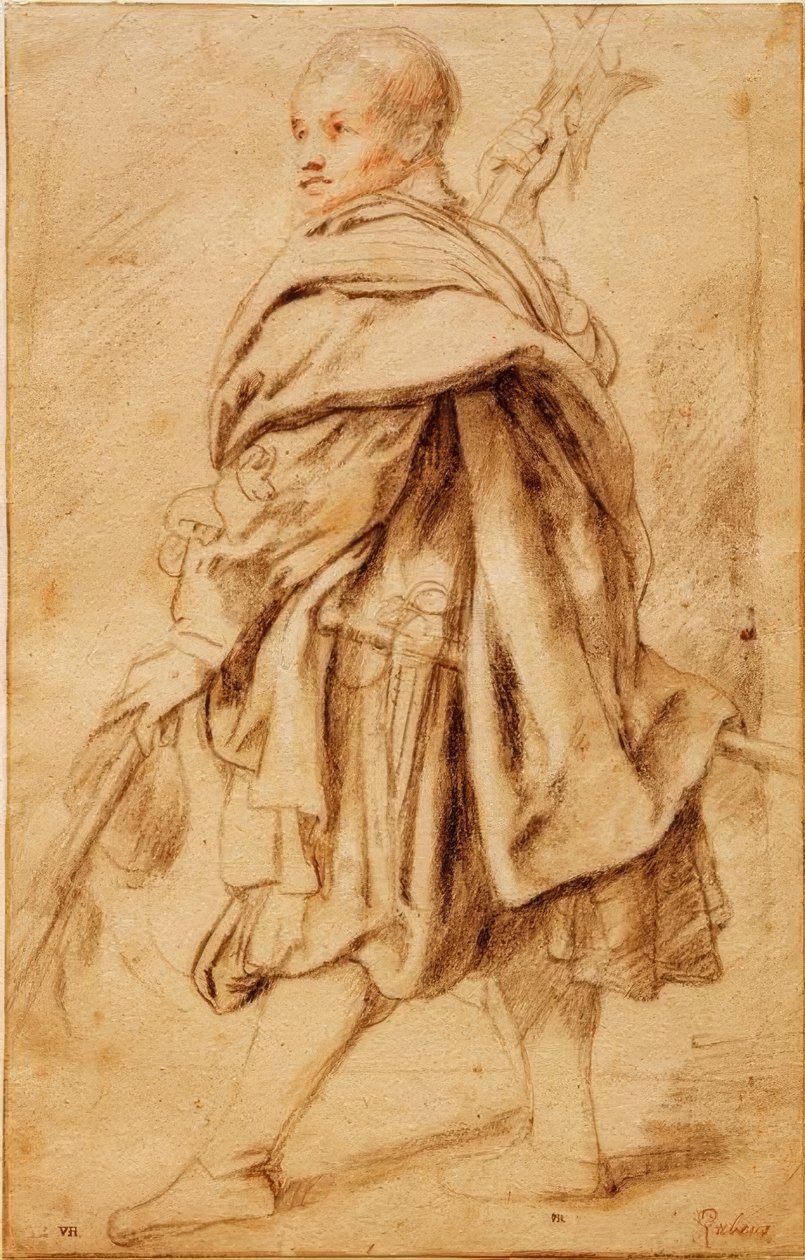 Bir Halberdier Çalışması by Peter Paul Rubens