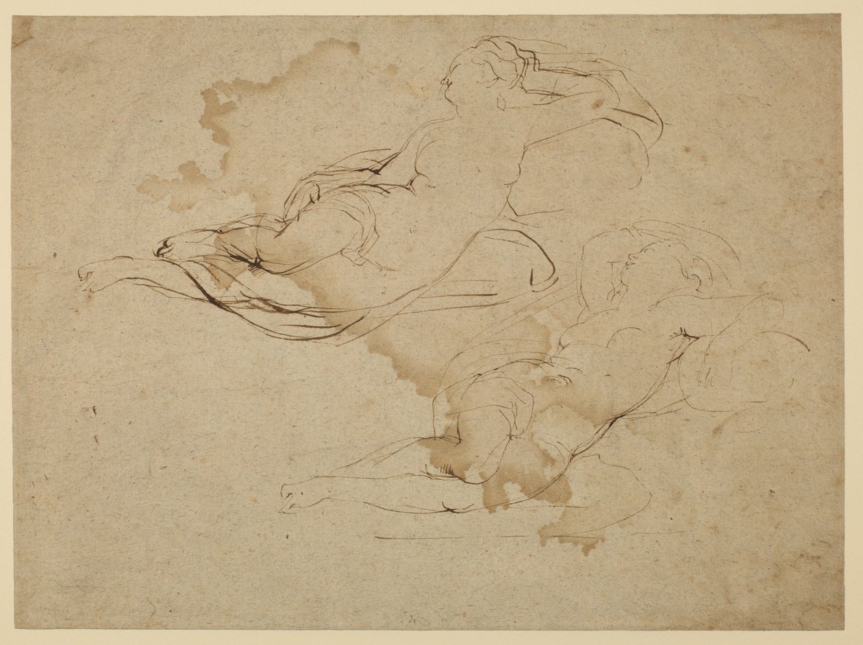 Uyuyan bir kadın çıplak çalışmaları (rekto) by Peter Paul Rubens